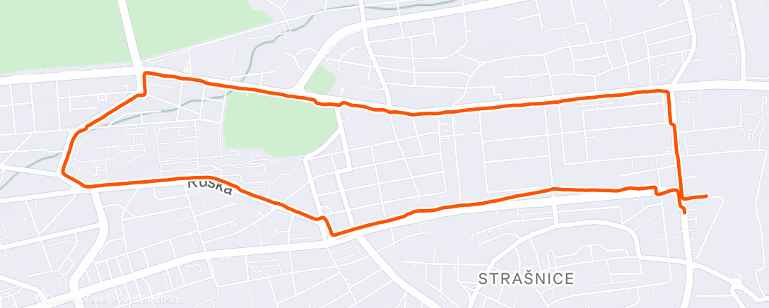 Map of the activity, Afternoon Run