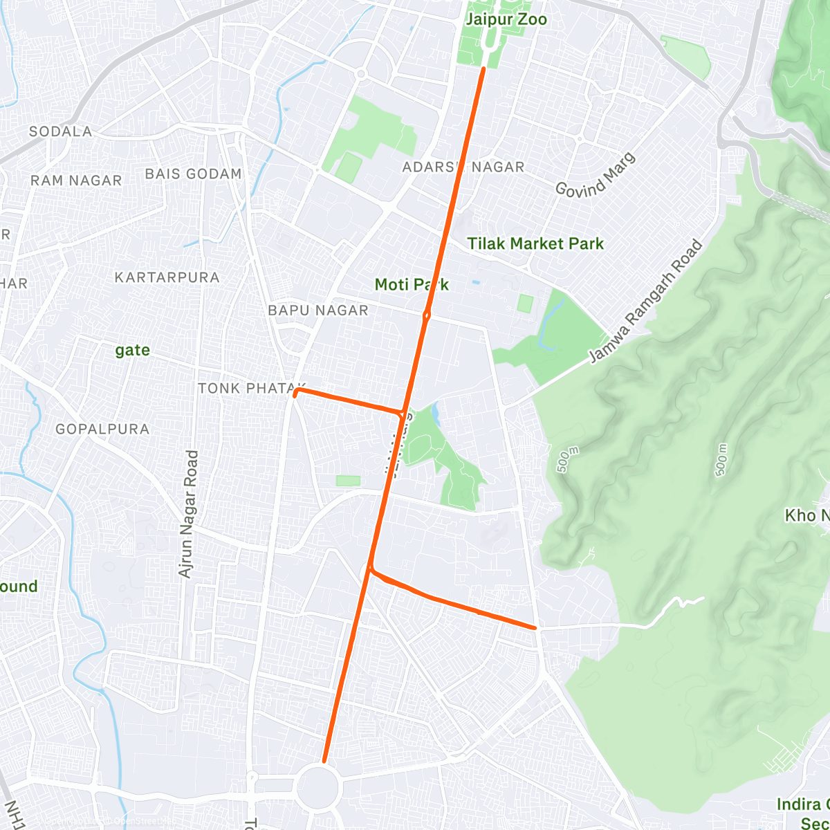 Map of the activity, Jaipur AU Marathon