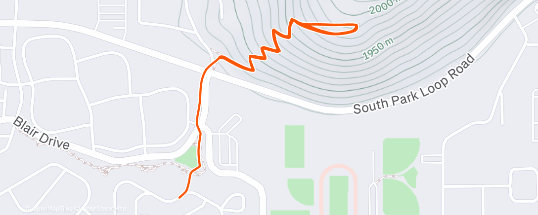 Map of the activity, Afternoon Run