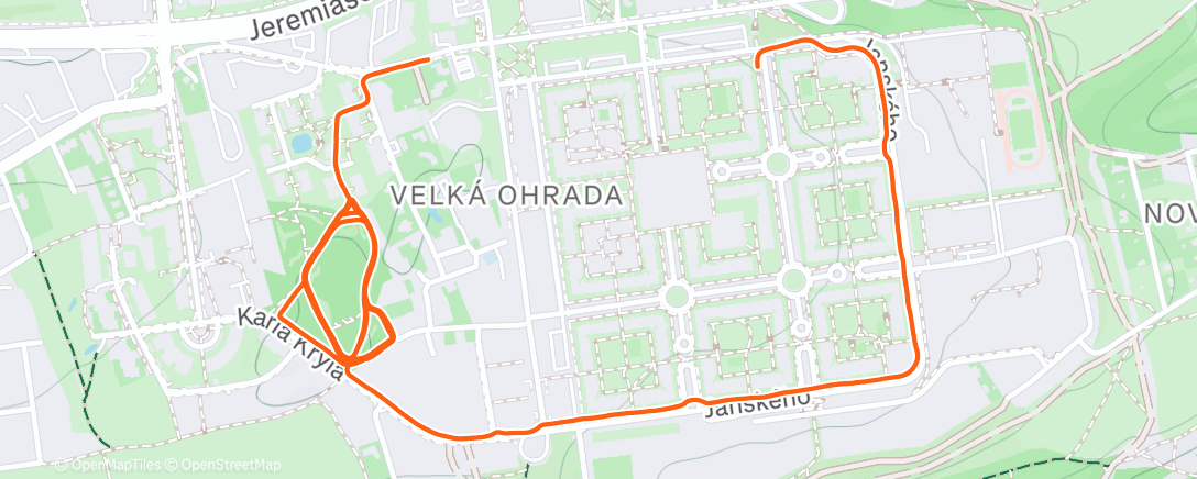 Map of the activity, Evening Run