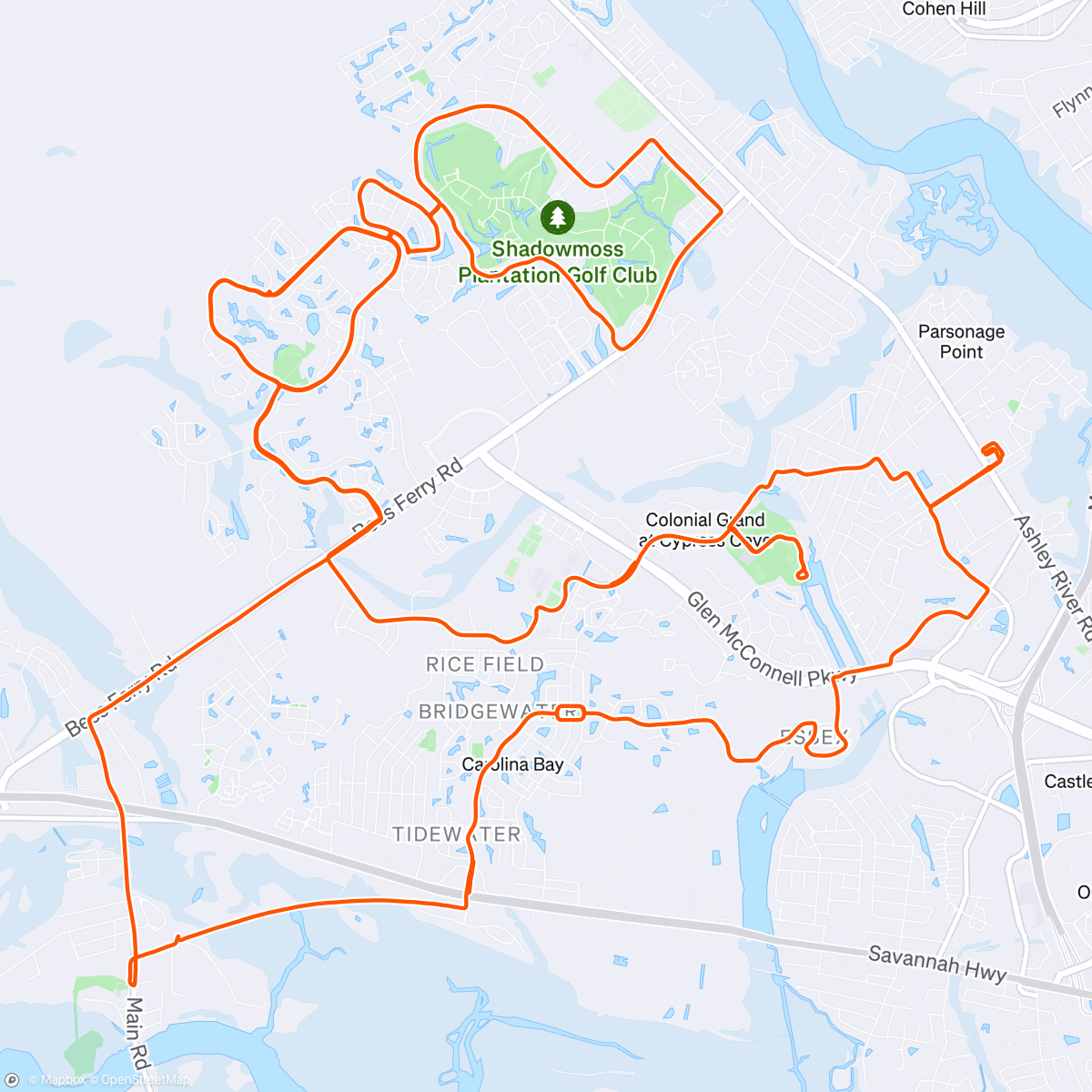 Map of the activity, Shadowmoss 🏌️‍♀️