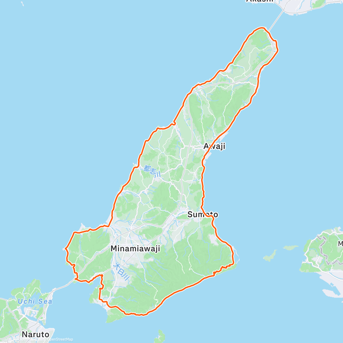 Map of the activity, アワイチ