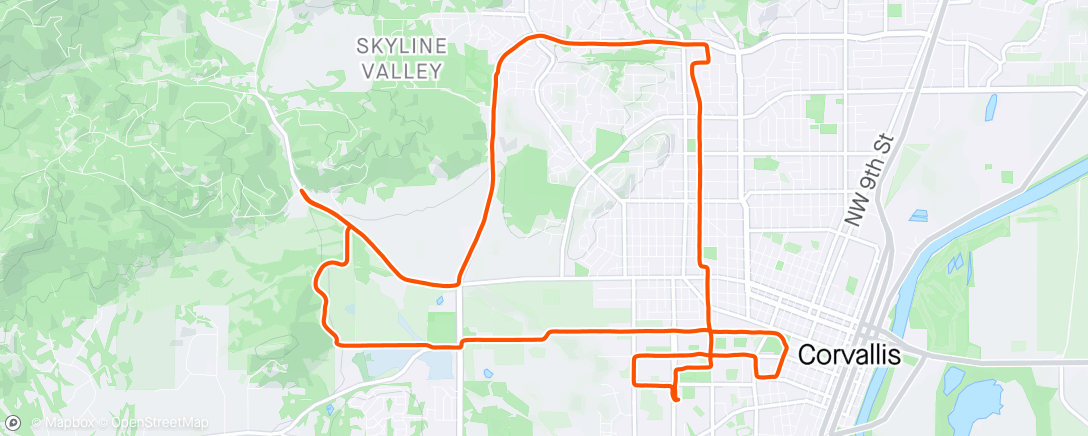 Mapa de la actividad (Corvallis Half Marathon 2024)