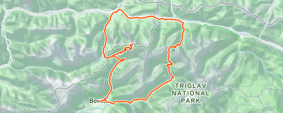 Map of the activity, Vrsic and Mangart Saddle