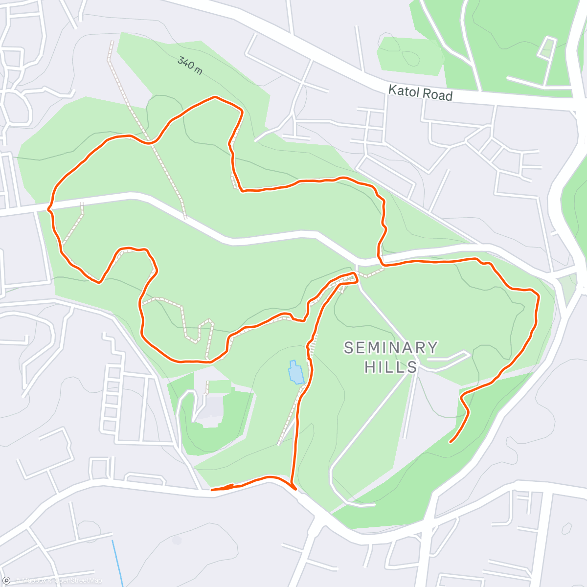 Mapa de la actividad, Seminary Hills Trail