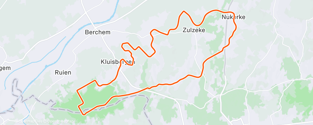 Map of the activity, MyWhoosh - Kluisbergen
