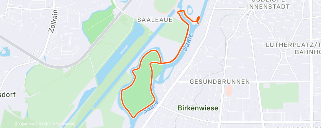 Map of the activity, Lauf am Nachmittag