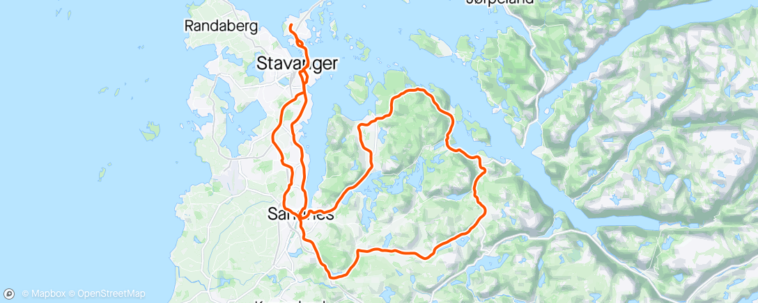 Map of the activity, Langtur, Hommersåk 🌥️