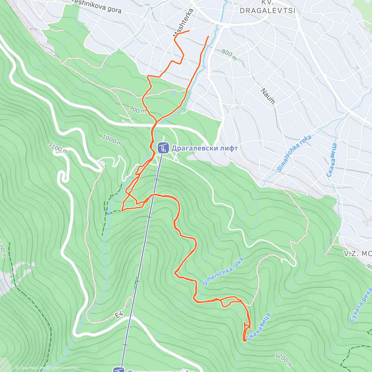 Map of the activity, малко сняг,но пък от сърце