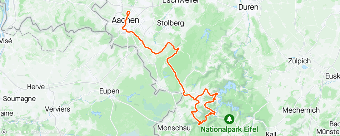 Karte der Aktivität „UCI Gran Fondo 3 Rides Aachen”