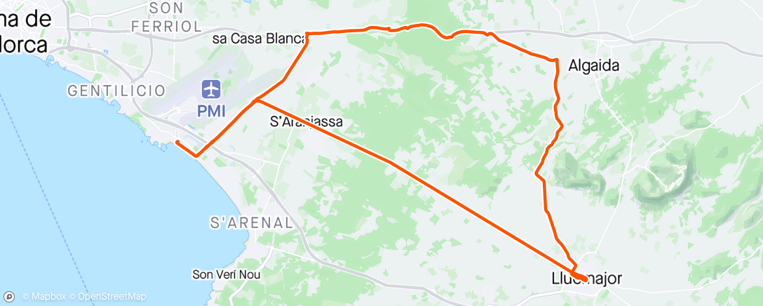 アクティビティ「Mallorca 1. Test av leiesykkel 🇪🇸😀」の地図