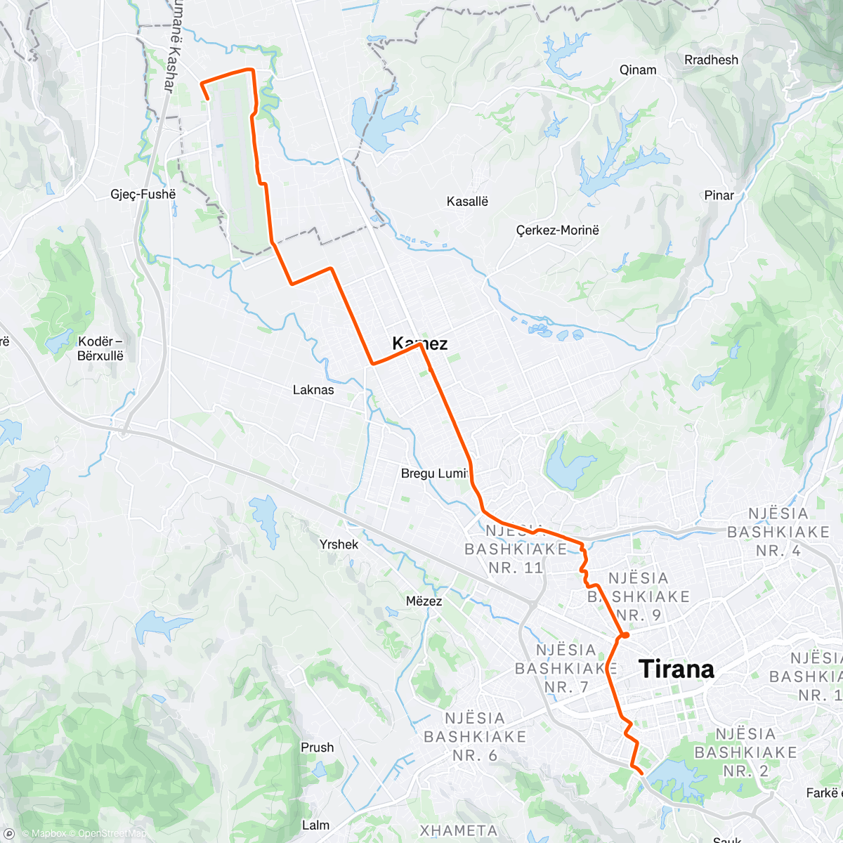 Map of the activity, Albania d10 Tirana cz2