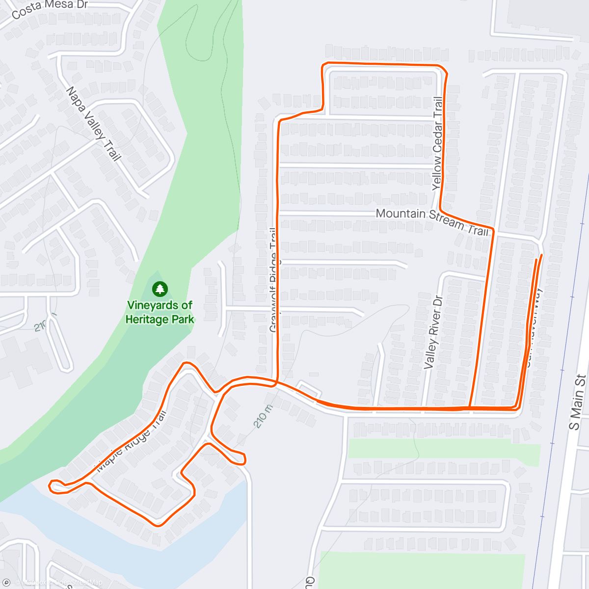 Mapa de la actividad, Stroller Run