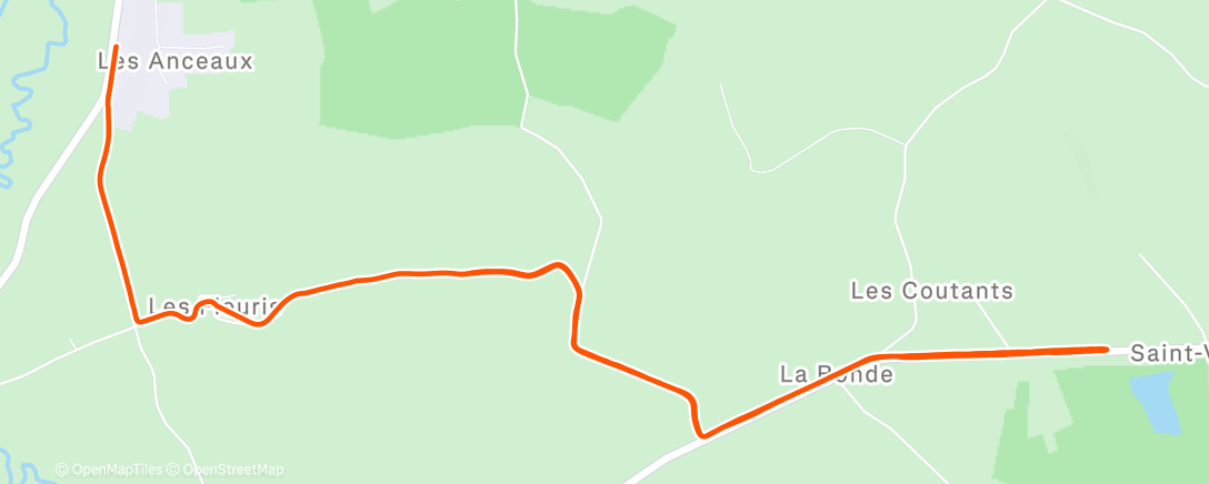 Карта физической активности (Course à pied dans l'après-midi)