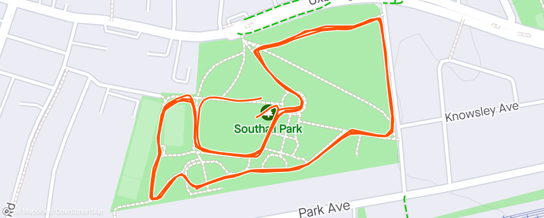Map of the activity, Southall Parkrun