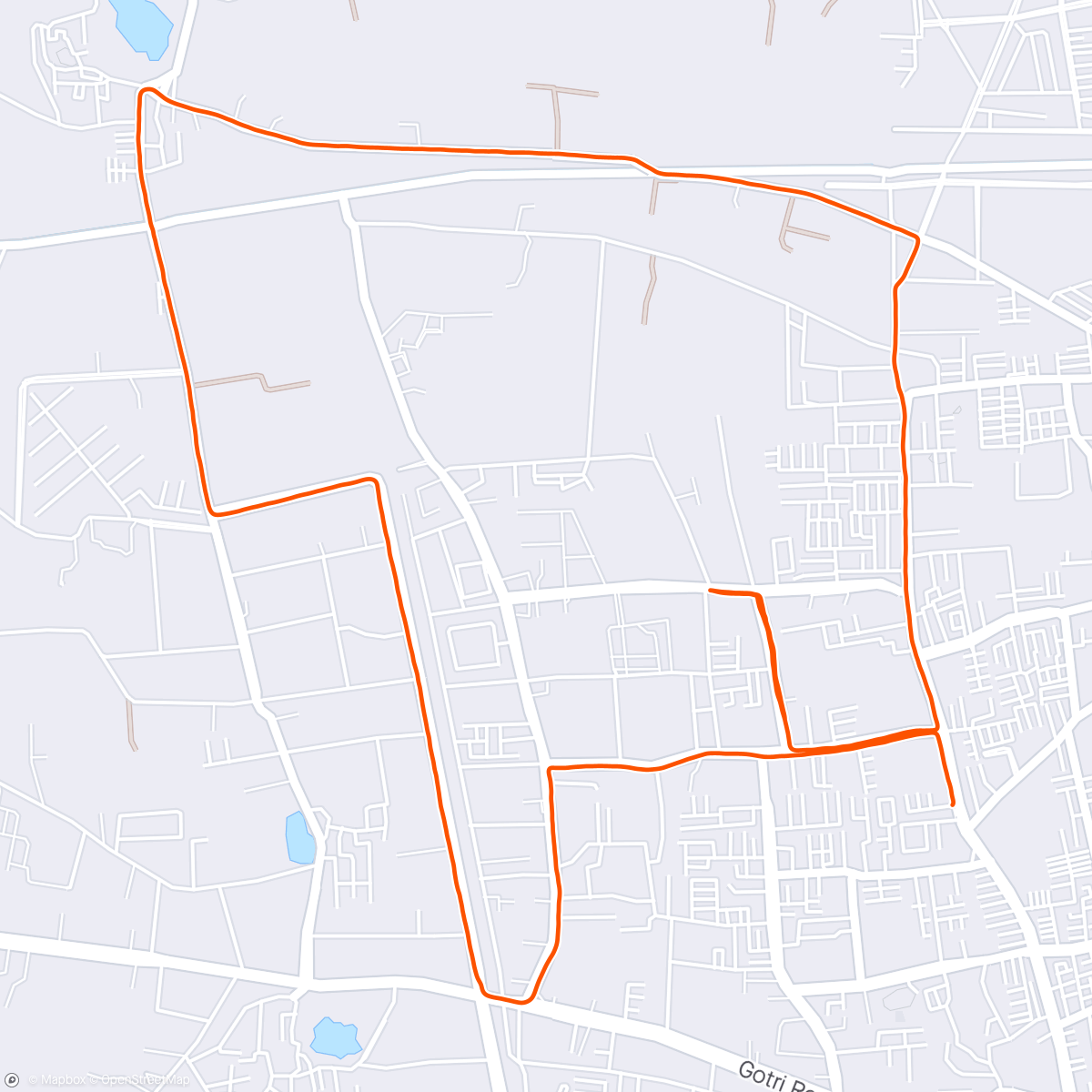 Map of the activity, Vadodara - Tired Run