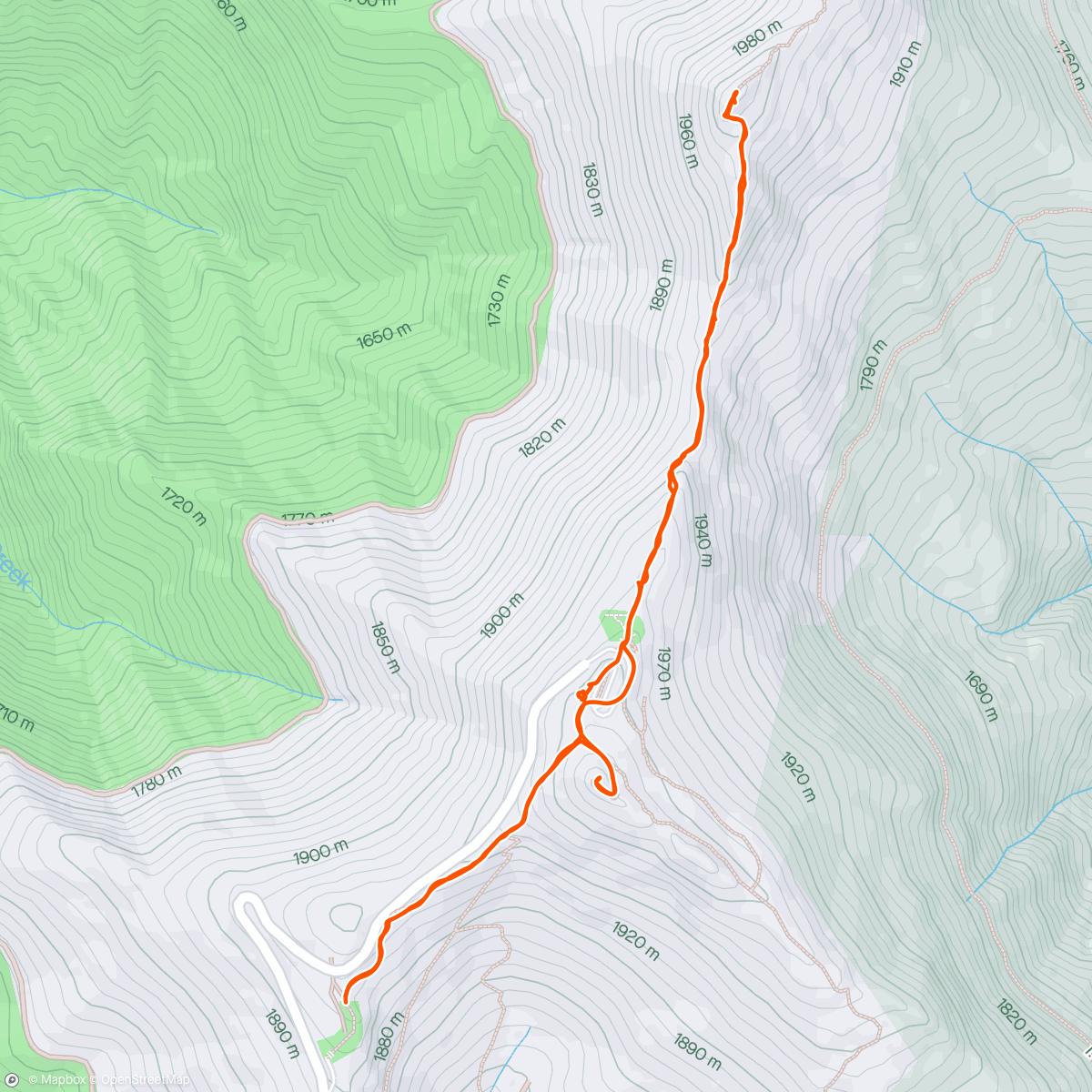 Map of the activity, Mt Mitchell