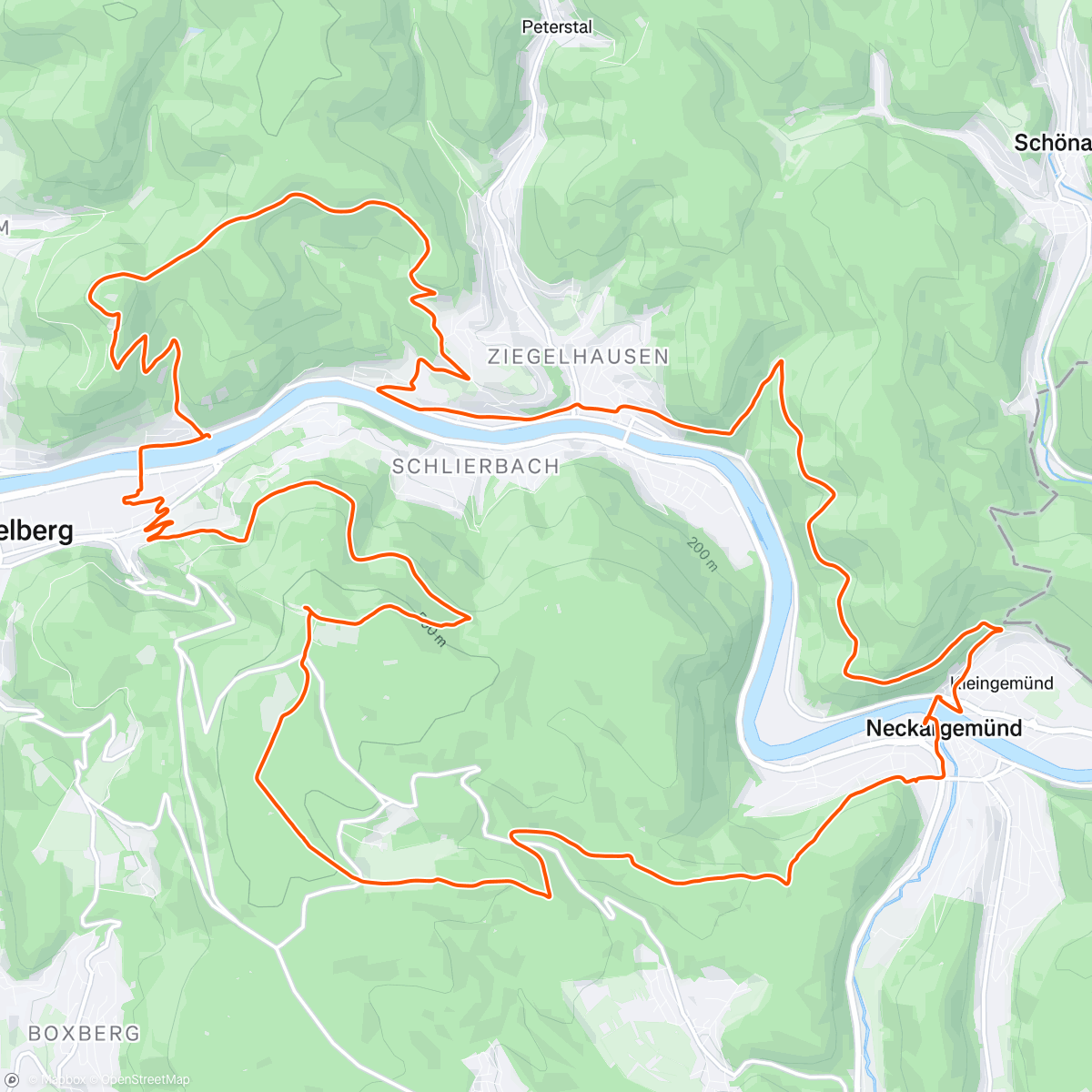 Map of the activity, Heidelberg Rundtour