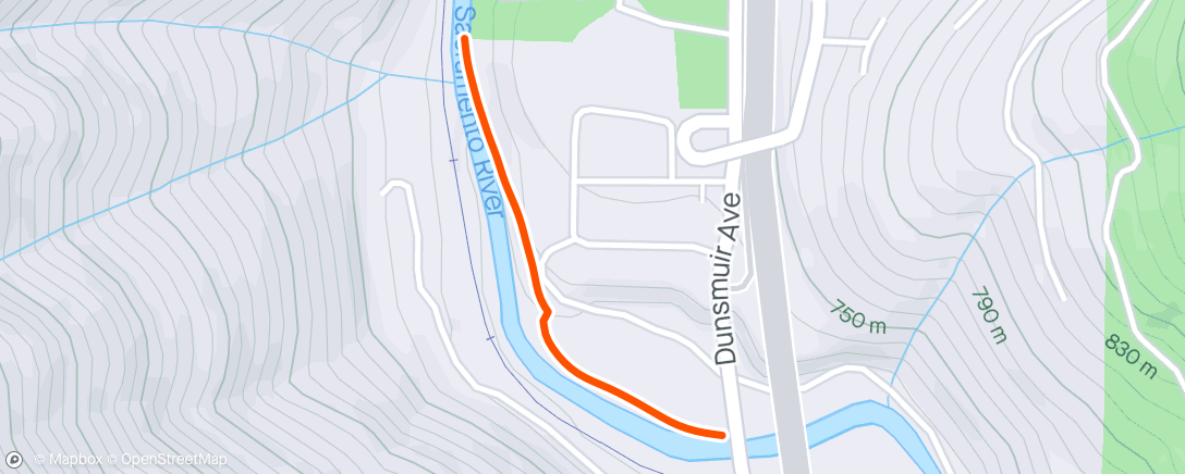 Map of the activity, Dunsmuir River Trail