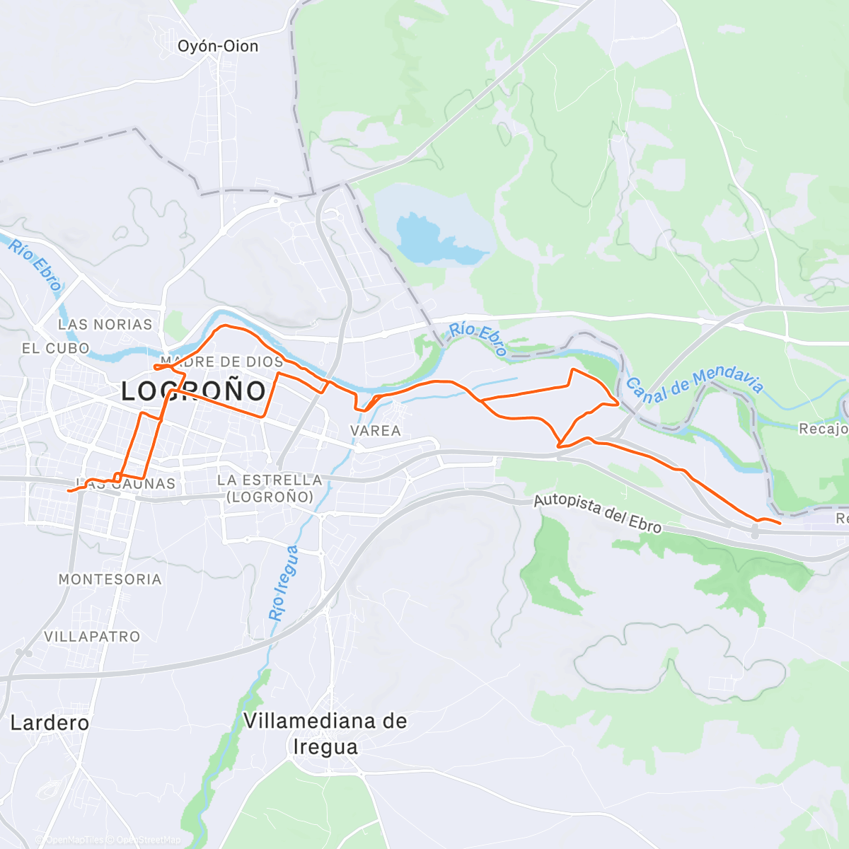 Map of the activity, Paseo Varea