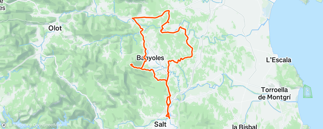 Map of the activity, Lunch Ride