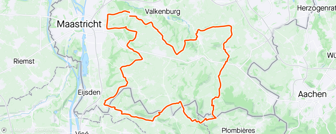 Mapa de la actividad (Mergelland en Voerstreek.)