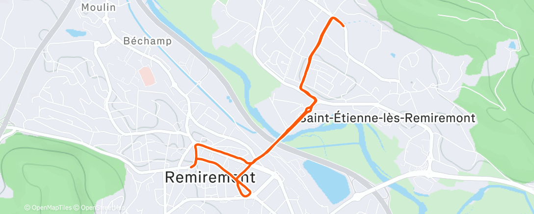 Map of the activity, Lunch Run