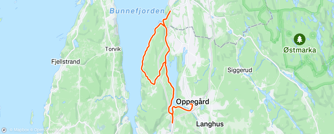 Map of the activity, Evening Ride