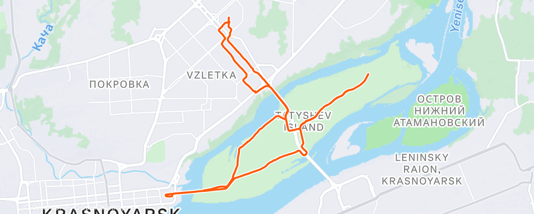 Map of the activity, Полуденный забег