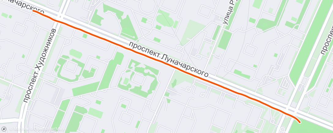 Map of the activity, Ночной забег
