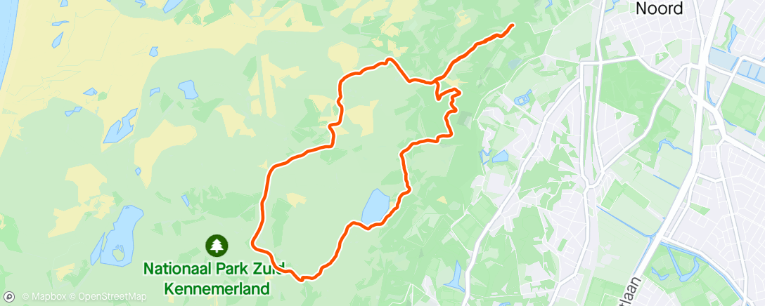 Mapa de la actividad, Ochtendsessie trailrunning