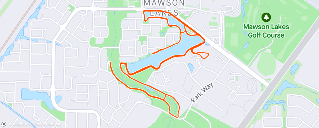 Map of the activity, Mawson Lakes parkrun