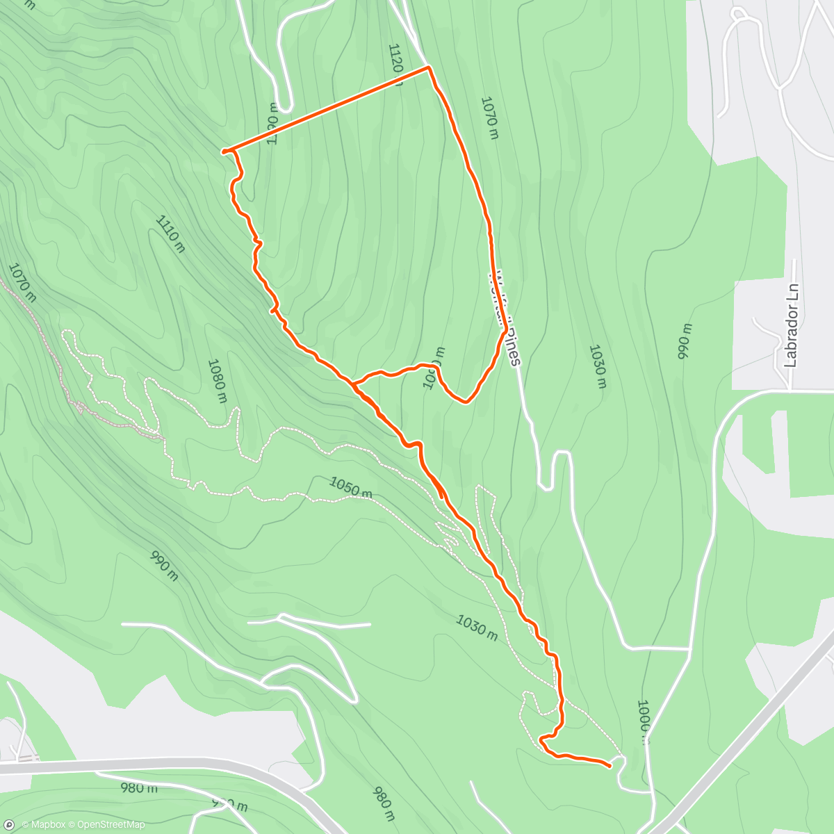 Map of the activity, Broken Strava