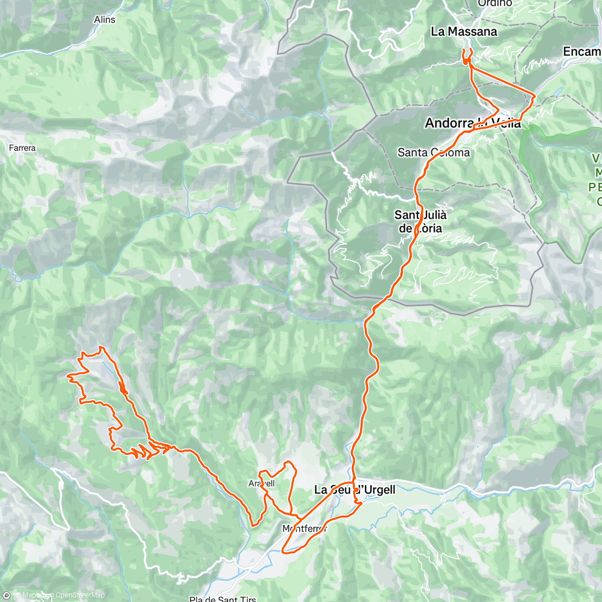Mappa dell'attività Escàs, La Massana, Andorra 🇦🇩