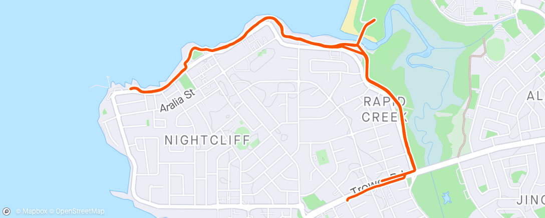 Map of the activity, 3x10min including Parkrun