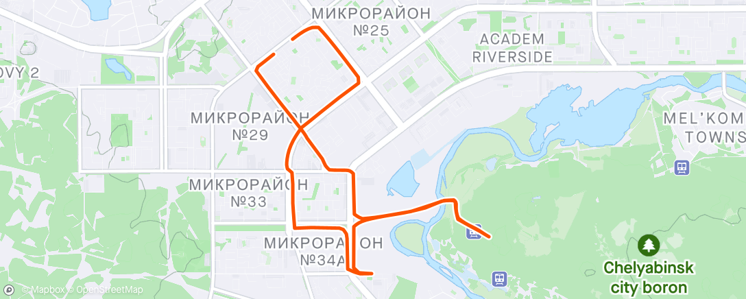 Map of the activity, Утренний забег