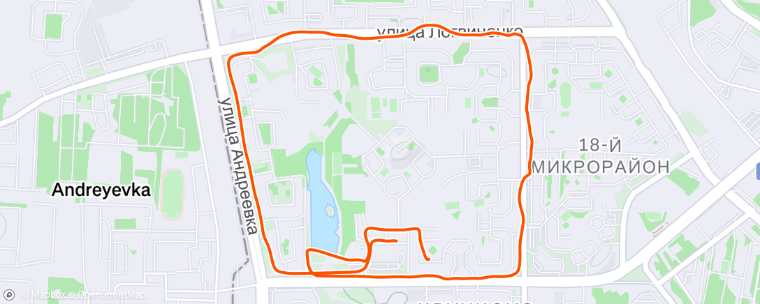 Map of the activity, Afternoon Run