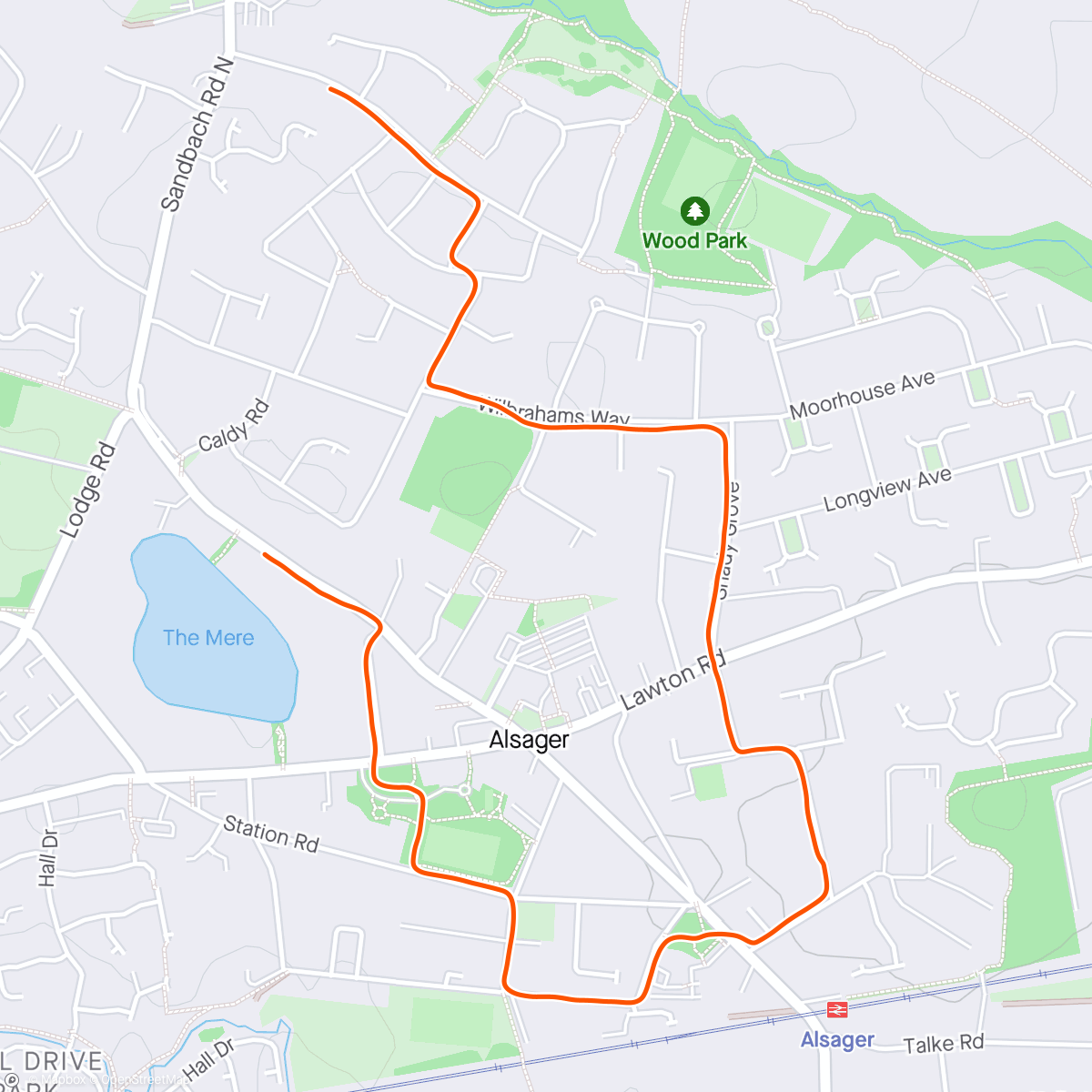 Map of the activity, 60 Day Running Streak Day 16
