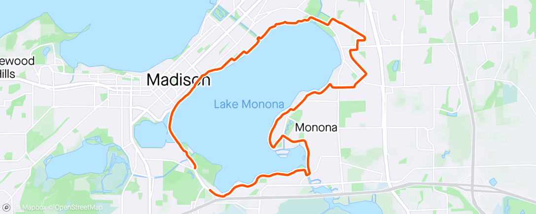 Map of the activity, Lake Monona ebike 2024