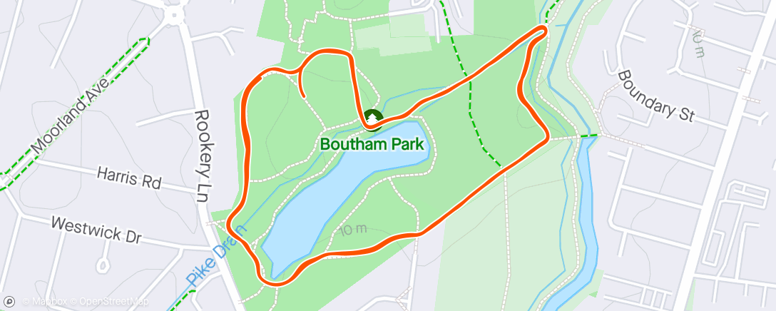 Map of the activity, parkrun #221 (Lincoln)