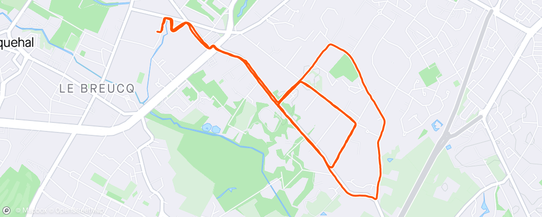 Map of the activity, Monday Afternoon Run