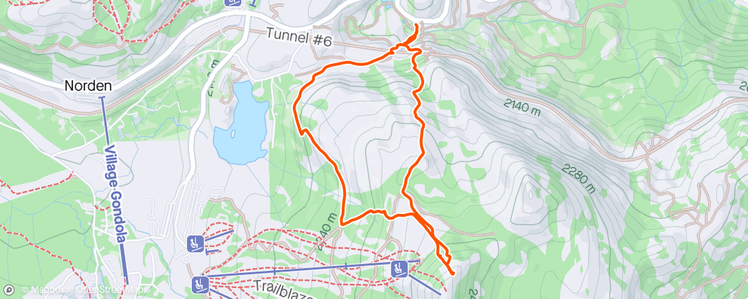 Map of the activity, Mt Judah ski with Ezra