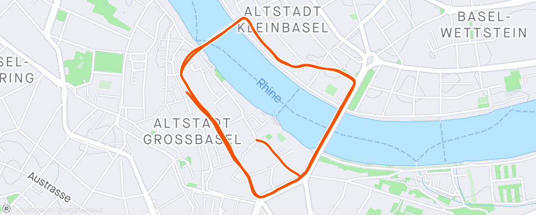Map of the activity, Basler Stadtlauf