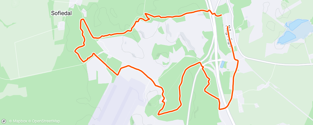 Map of the activity, Afternoon Run