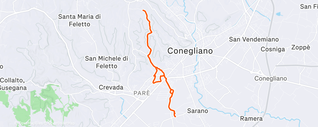 Map of the activity, Corsa mattutina