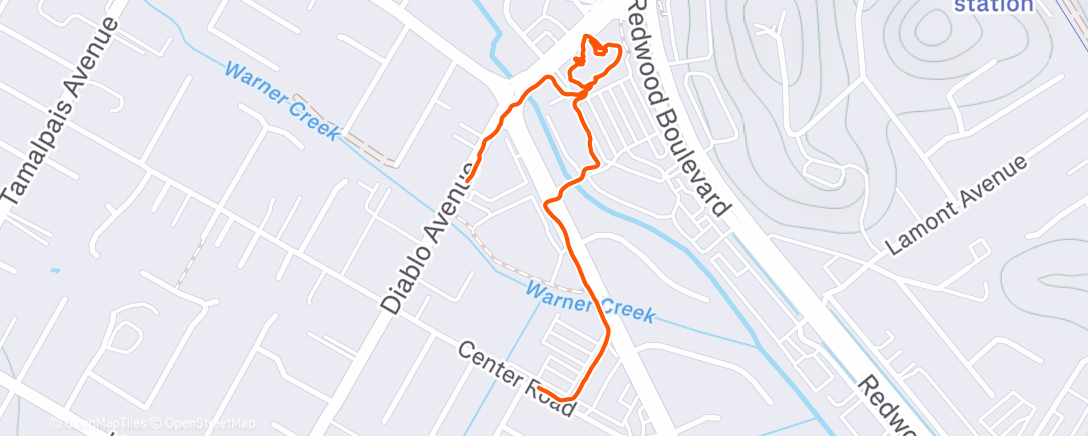 Map of the activity, I ran around a tower made of wheels