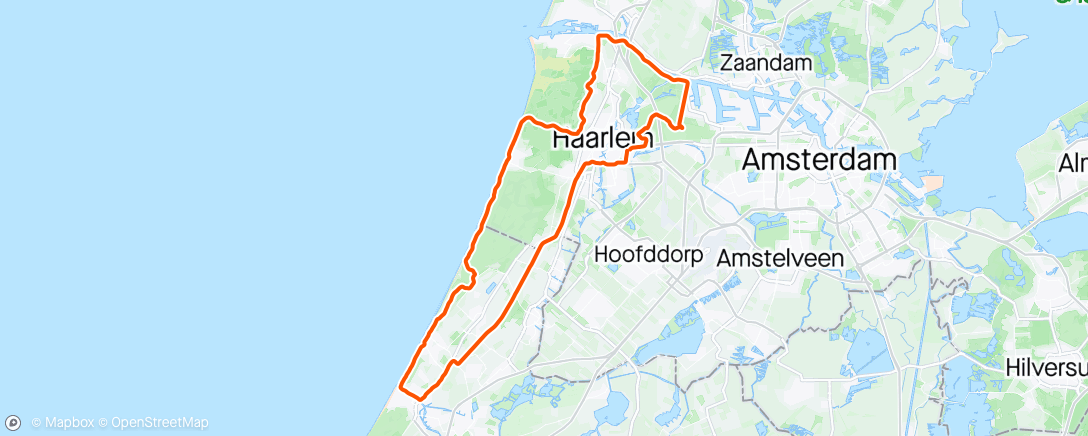 Map of the activity, Ochtendploeg rondje Katwijk over IJmuiden en machineweg terug