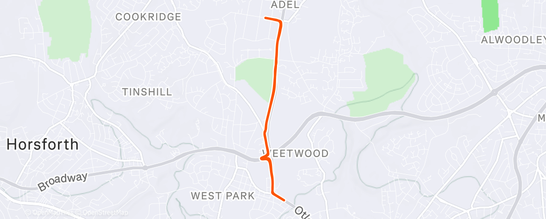 Map of the activity, Afternoon Run