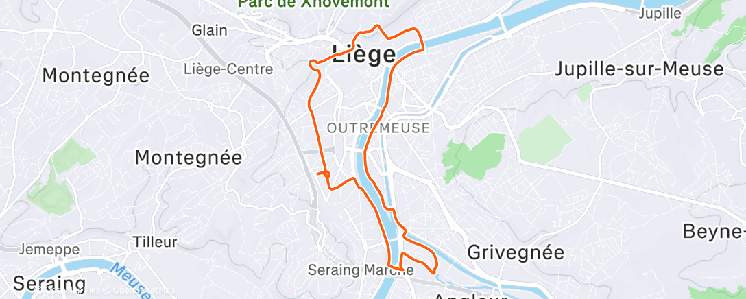 Map of the activity, Lunch Run