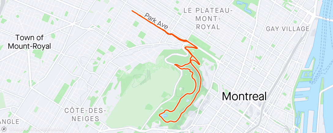 アクティビティ「Premier Mont Royal de l'année」の地図